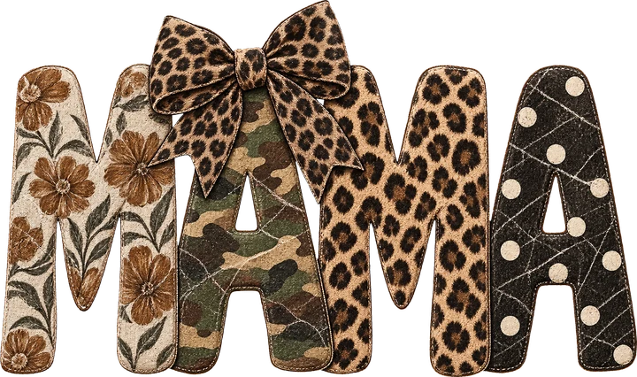 Mama in Patterned Letters DTF Transfer