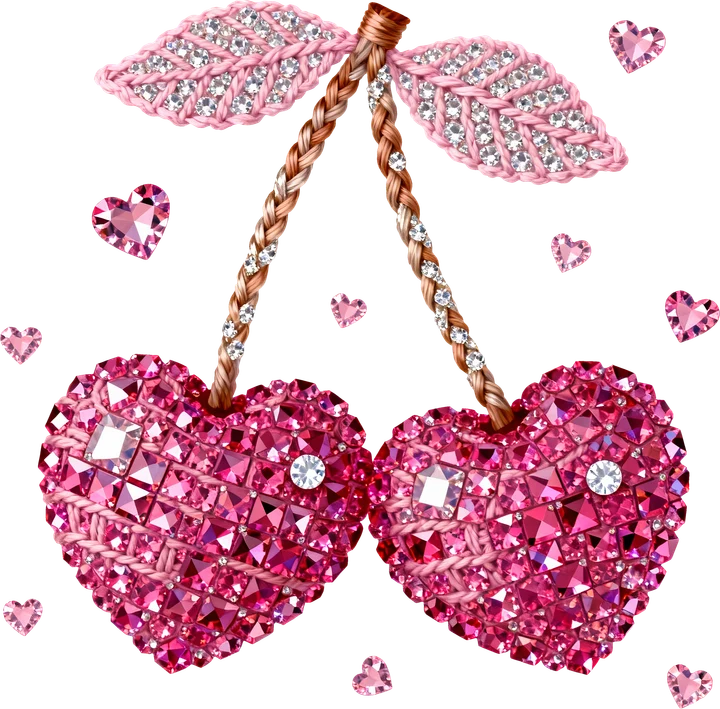 Heart Cherries DTF Transfer