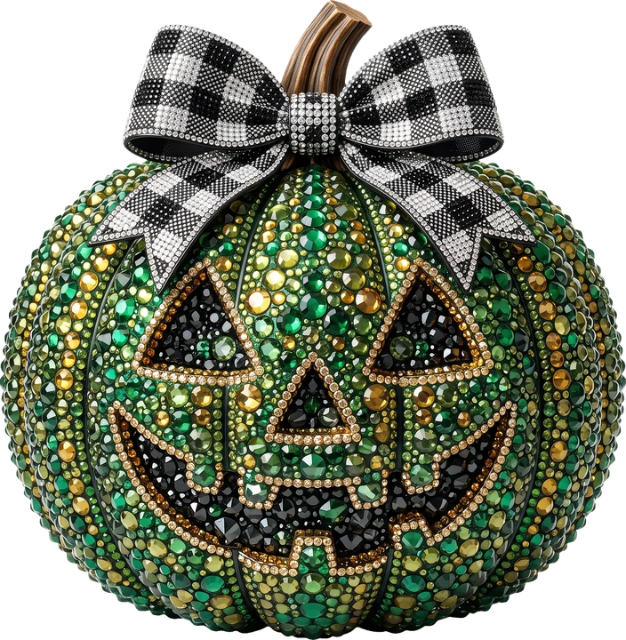 Glitter Pumpkin with Bow DTF Transfer