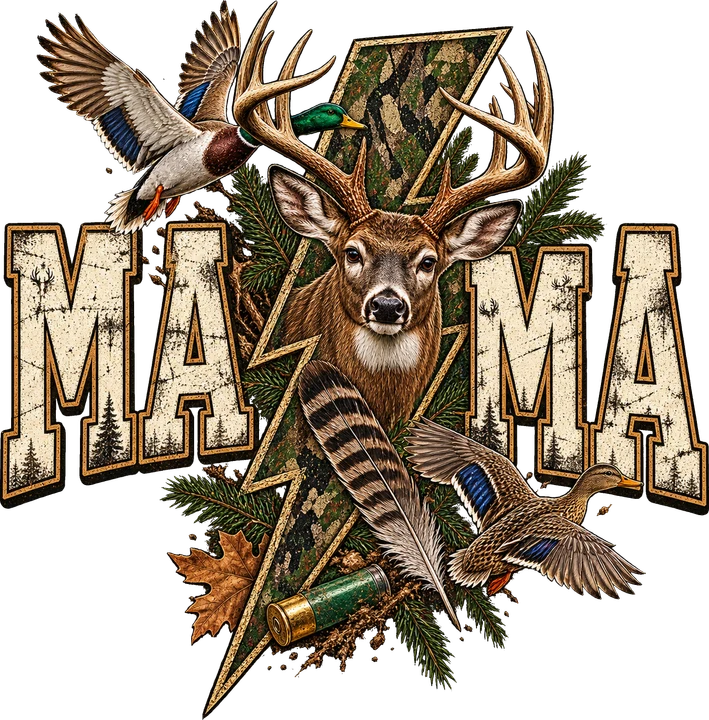 Deer and birds Hunting DTF Transfer