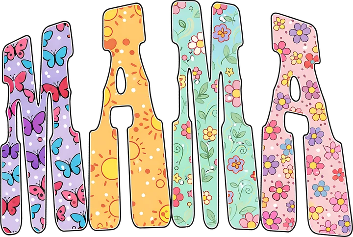 Mama Floral Butterflies DTF Transfer