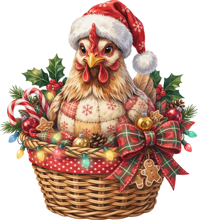 Chick in Santa Hat DTF Transfer