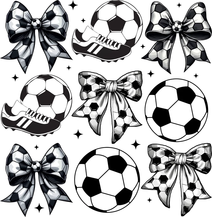 Soccer Bow and Ball DTF Transfer