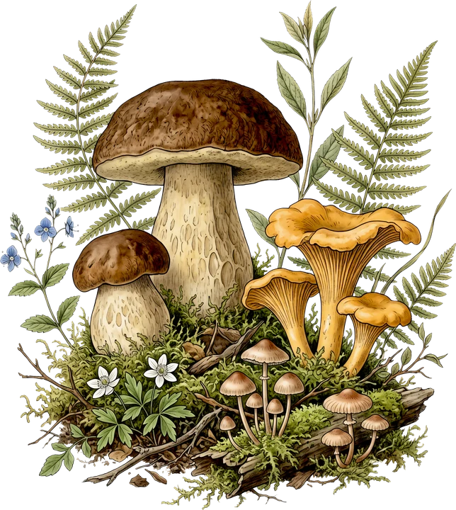 Forest Mushrooms DTF Transfer
