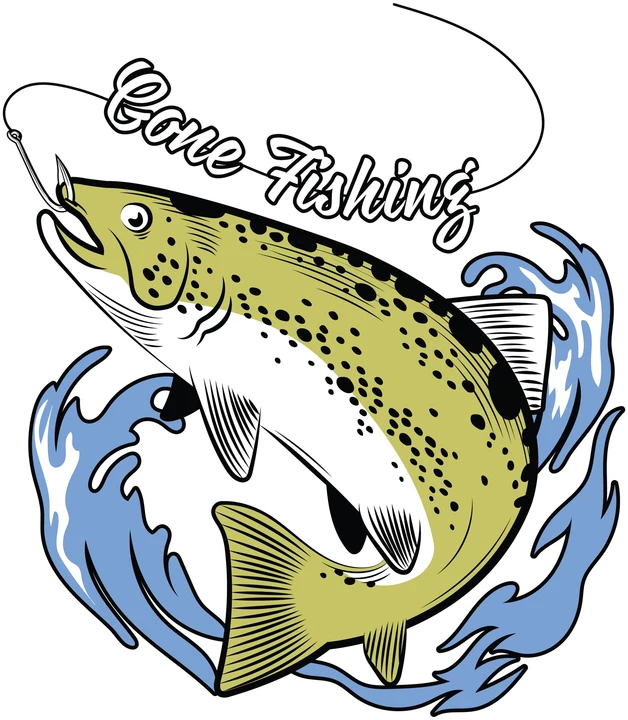 Trout on Hook DTF Transfer
