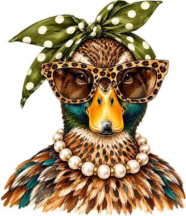 bird in Leopard Glasses DTF Transfer