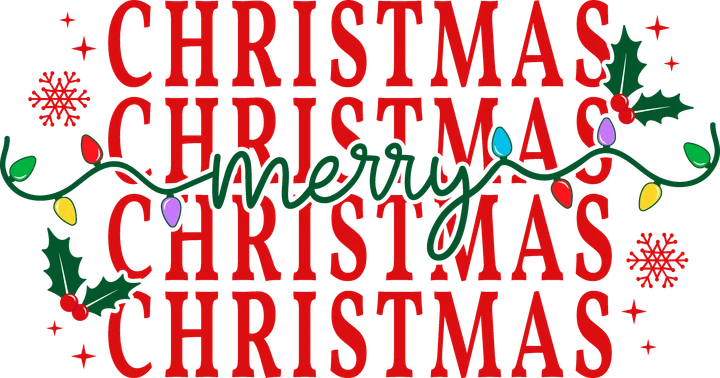 Merry Christmas Lights DTF Transfer