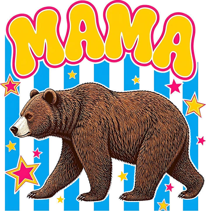 Mama Bear with Stars DTF Transfer