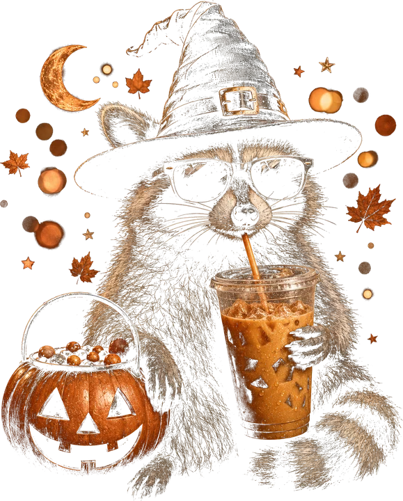Witch Hat Raccoon DTF Transfer