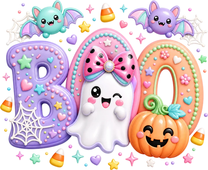 Cute Halloween Boo DTF Transfer