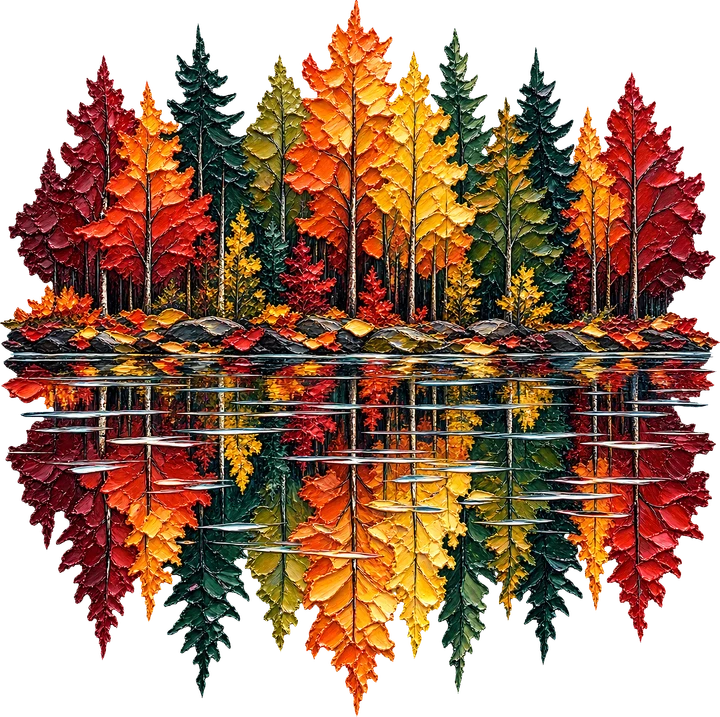 Autumn Forest Reflection DTF Transfer