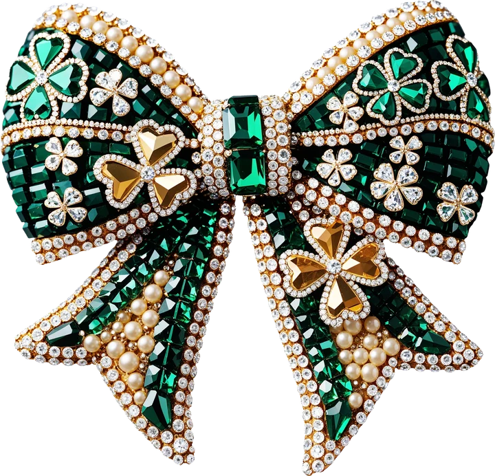 Emerald Clover Bow DTF Transfer