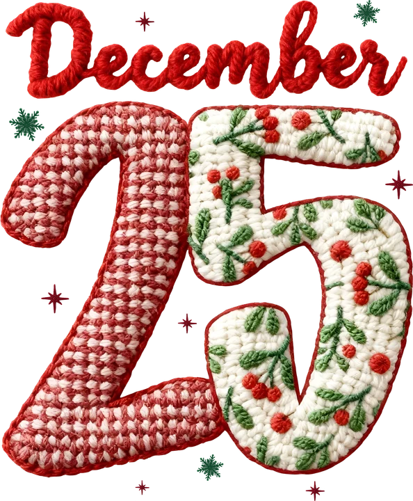 "December" "25" — Hình in chuyển nhiệt DTF