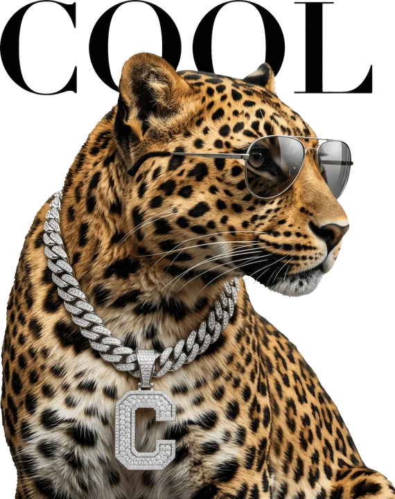 Cool Leopard with Chain DTF Transfer
