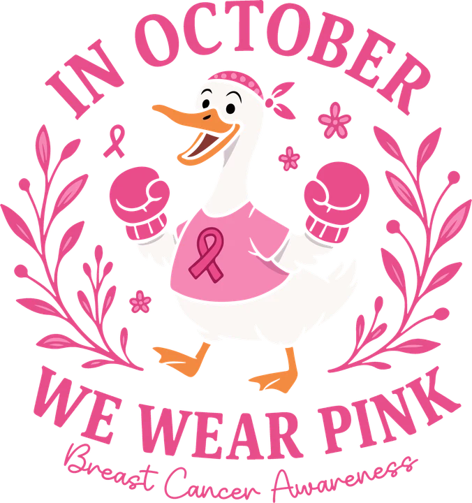 Pink Boxing Bird Awareness DTF Transfer