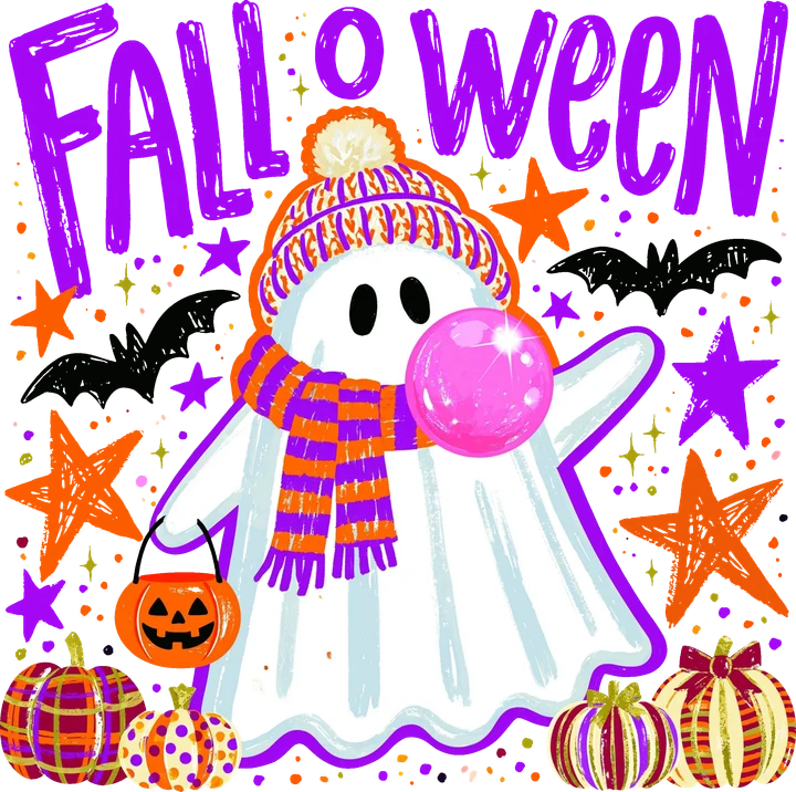 Cute Ghost with Bubble DTF Transfer