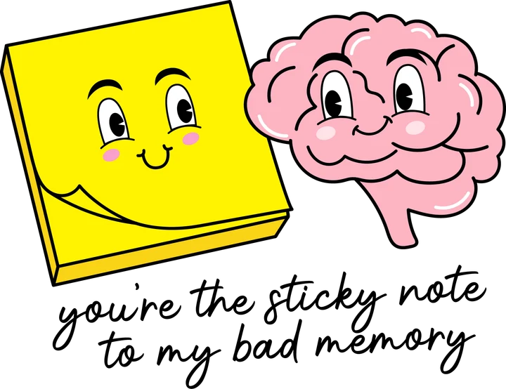 Nota adhesiva y cerebro — Transfer DTF