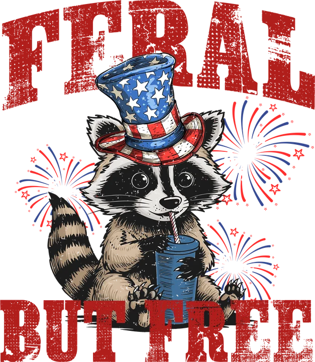 Patriotic Raccoon DTF Transfer