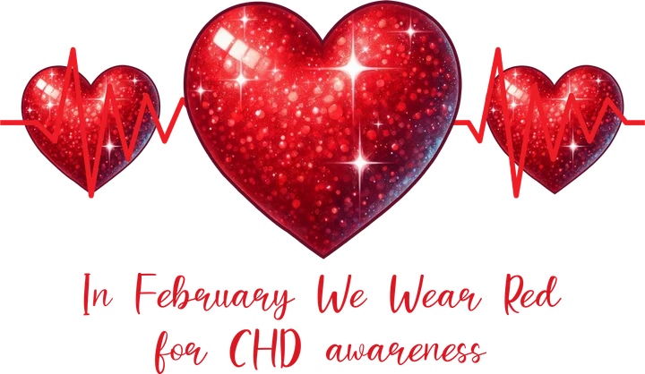 Red Hearts for CHD Awareness DTF Transfer