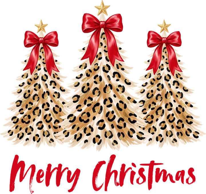 Leopard Christmas Trees DTF Transfer
