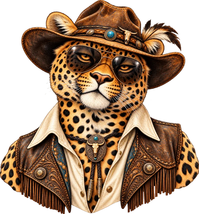 Cowboy Cheetah DTF Transfer
