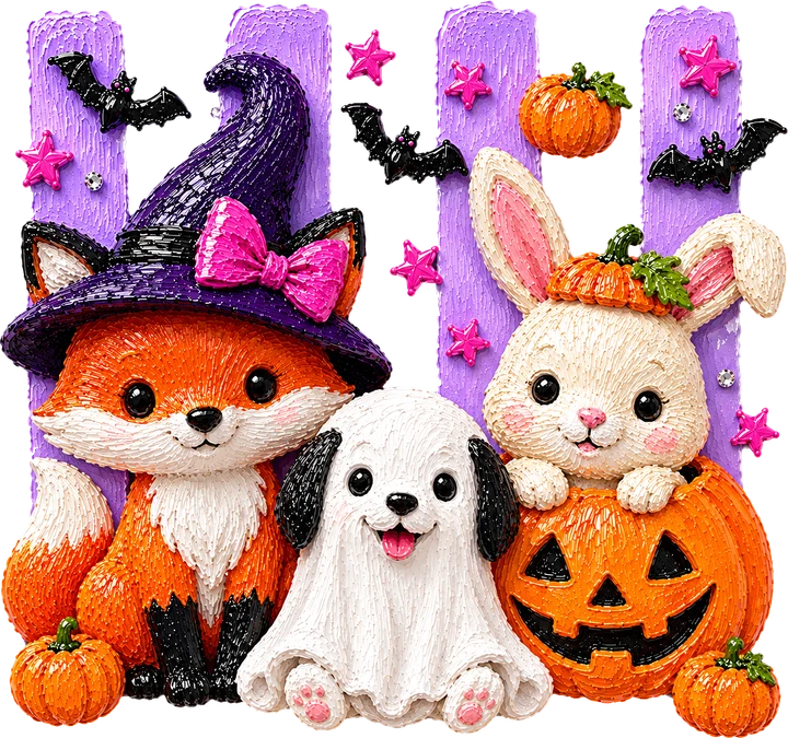 Cute Halloween Animals DTF Transfer
