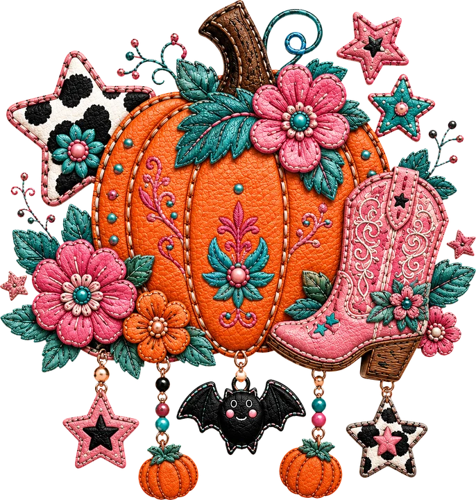 Cowboy Boot Pumpkin DTF Transfer