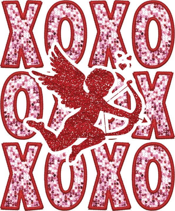 XOXO Cupid Glitter DTF Transfer