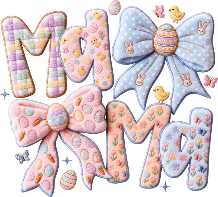 Easter Mama embroidery-style DTF Transfer