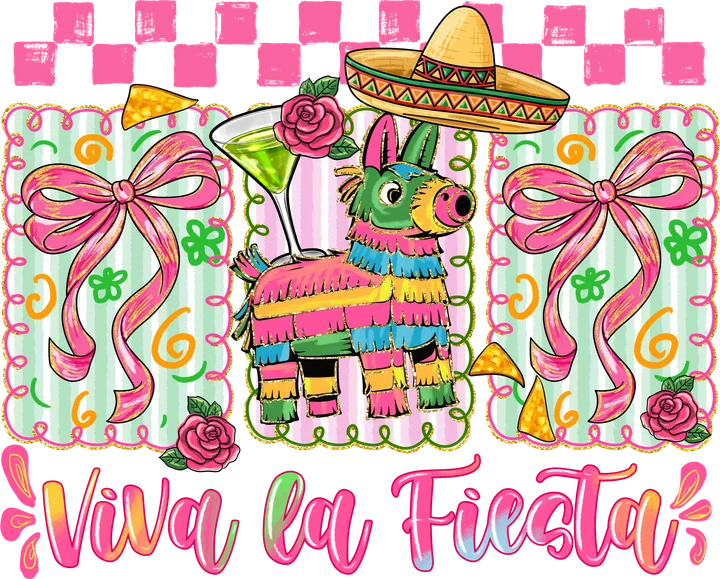 Viva La Fiesta Piñata and Bows DTF Transfer