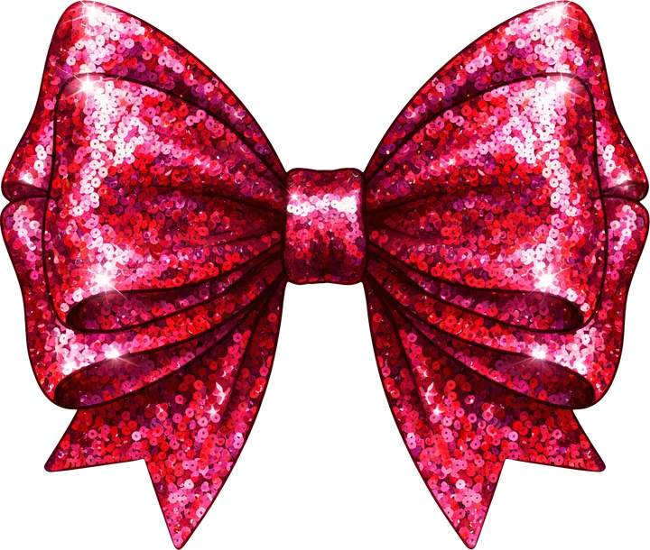 Sparkly Red Bow DTF Transfer