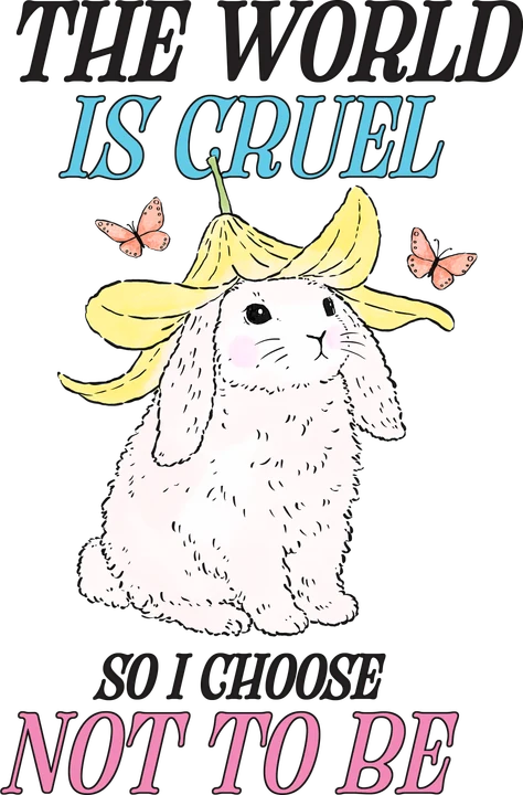 Rabbit with Banana Hat DTF Transfer