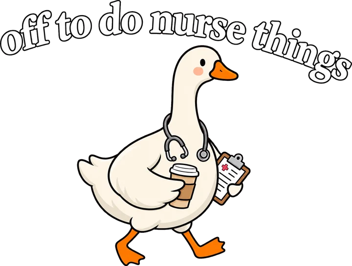 Nurse bird with Coffee DTF Transfer