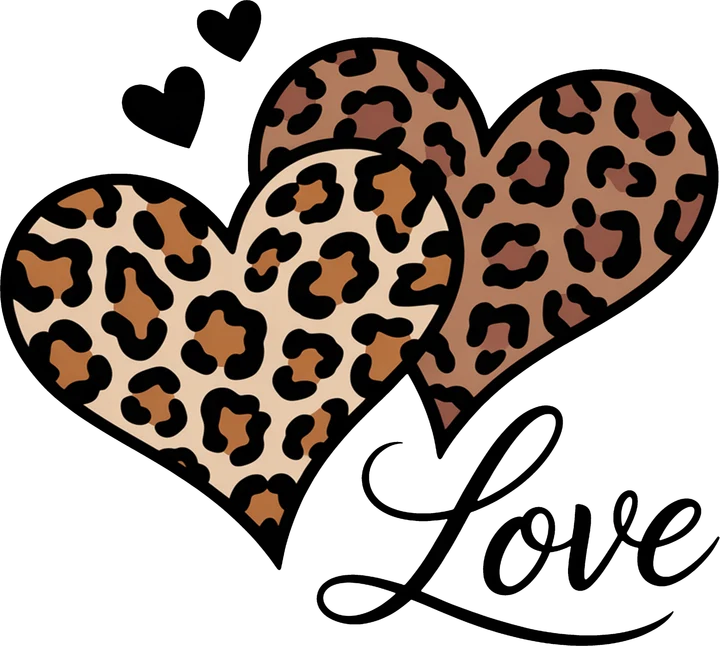 Leopard Hearts Love DTF Transfer