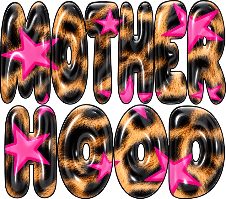 Motherhood Leopard Stars DTF Transfer