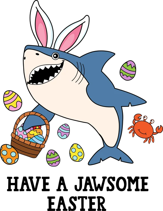Shark with Bunny Ears DTF Transfer