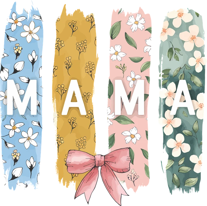 Mama Floral Stripes DTF Transfer