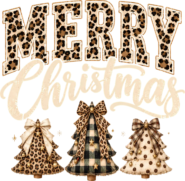 Leopardo "MERRY" "Christmas" — Transfer DTF