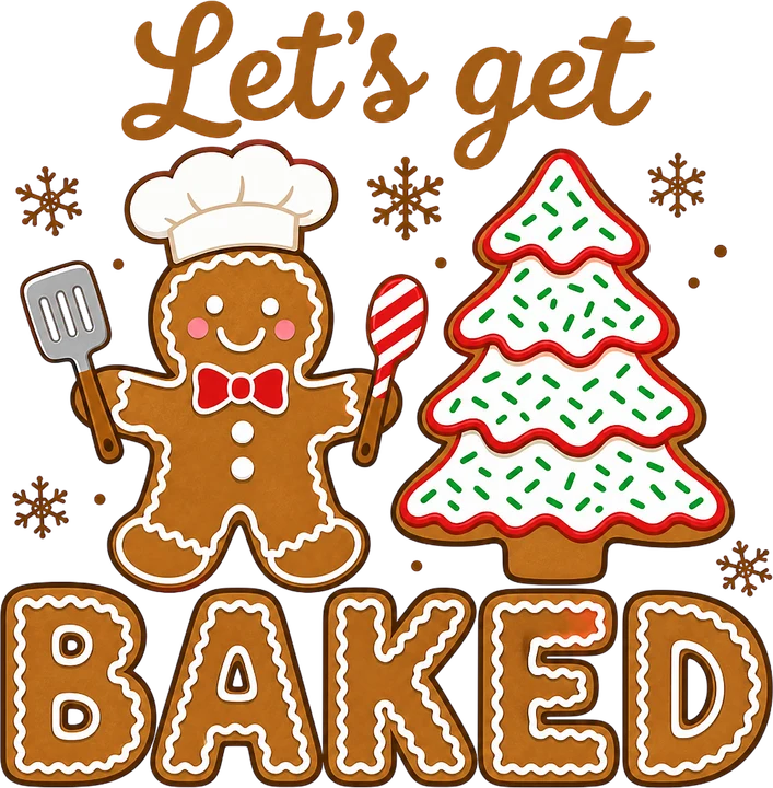 Gingerbread Chef and Tree DTF Transfer
