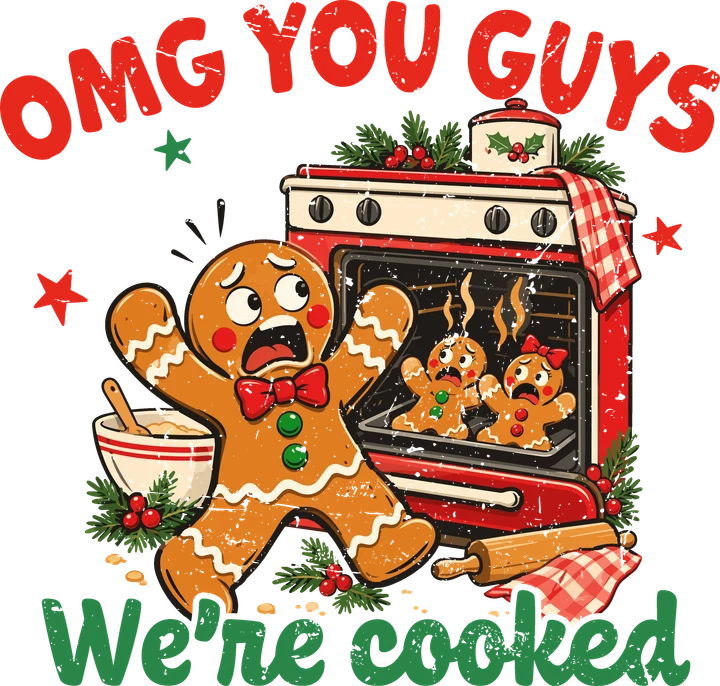 Gingerbread Man in Oven DTF Transfer