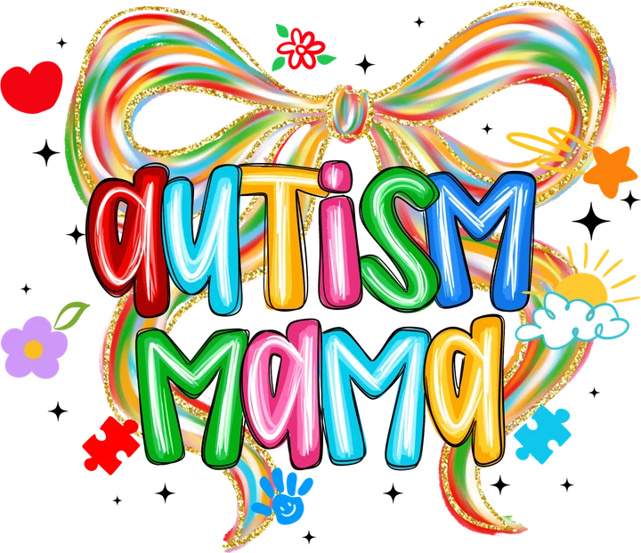 Autism Mama Rainbow Bow DTF Transfer