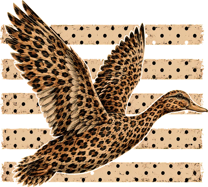 Leopard bird in Flight DTF Transfer