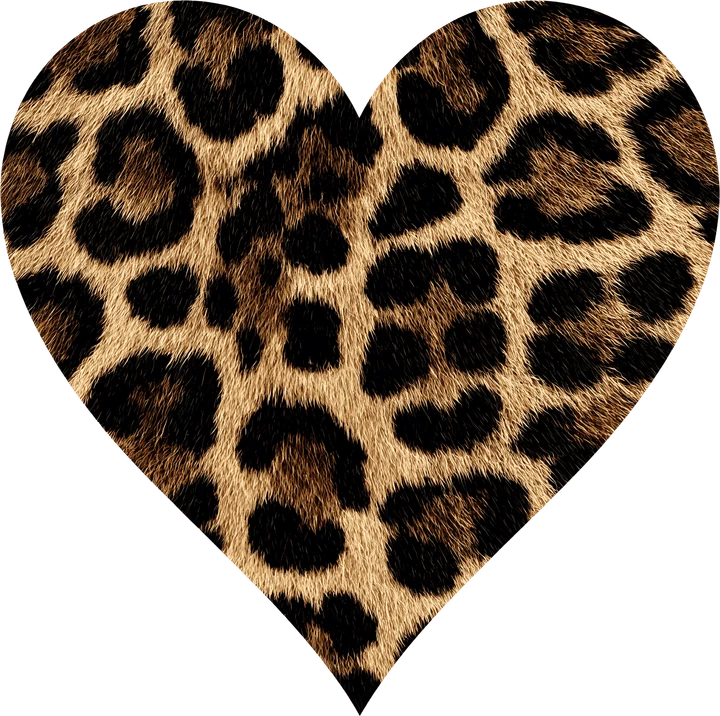 Leopard Print Heart DTF Transfer