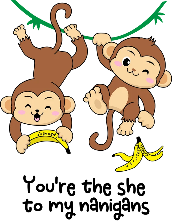 Monkeys with Bananas DTF Transfer