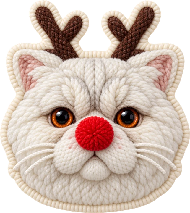 Reindeer Cat Face DTF Transfer