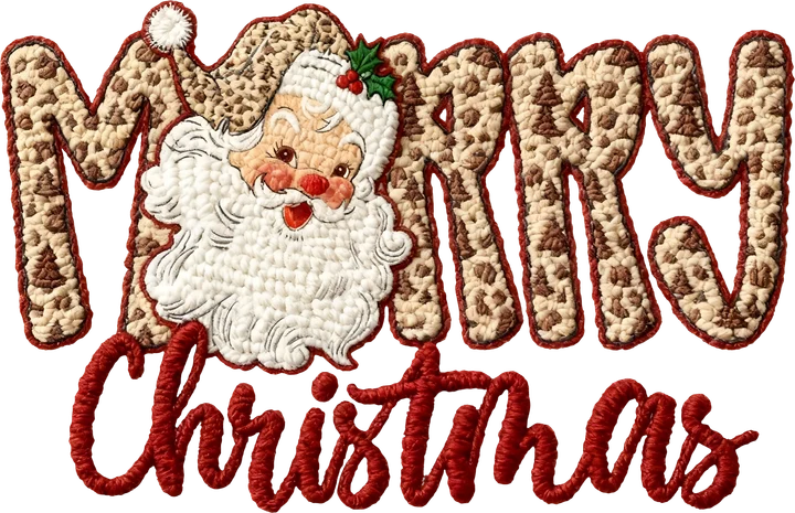 Santa Claus con estampado de leopardo — Transfer DTF