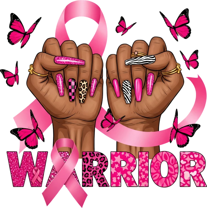 Pink Ribbon Warrior DTF Transfer