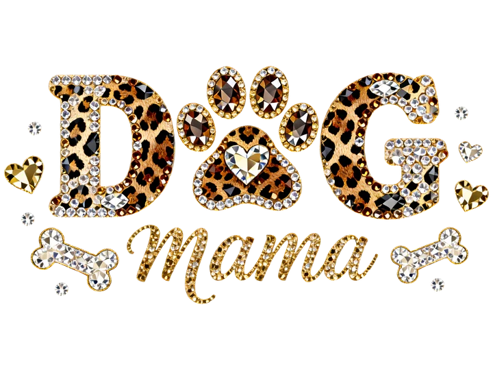 Dog Mama with Leopard Print DTF Transfer