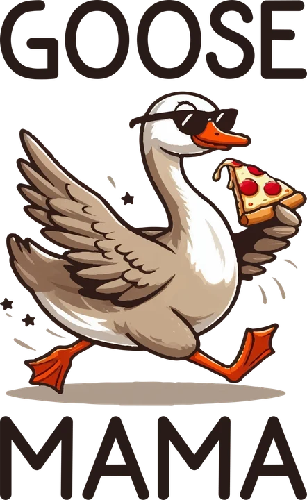 bird Mama with Pizza DTF Transfer