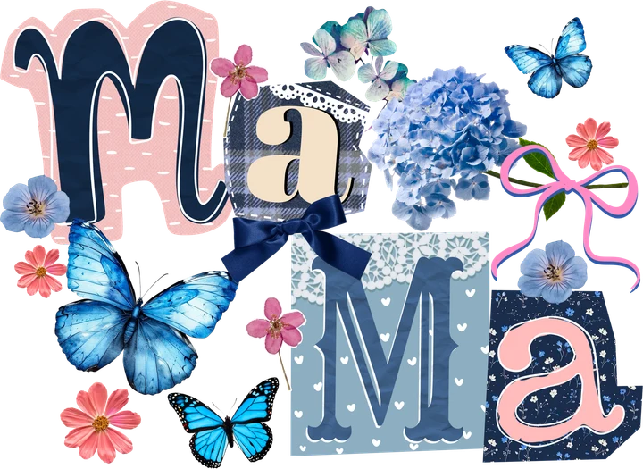 Mama with Butterflies and Flowers DTF Transfer
